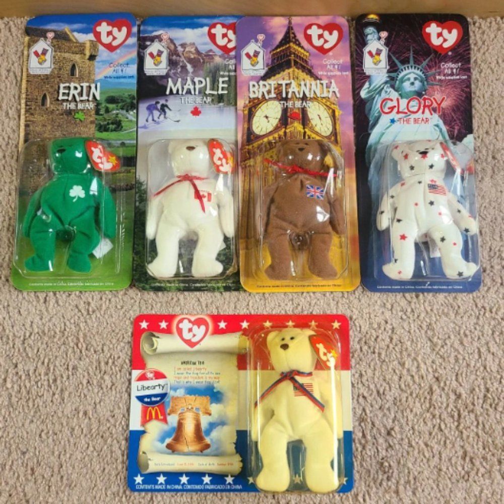 Set 5 McDonald's Happy Meal Ty International Collection See the pictures